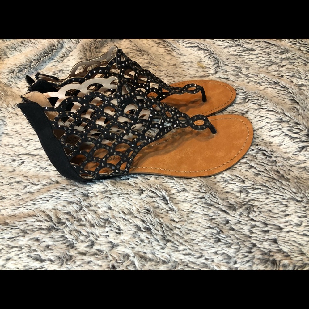Black Sparkle Sandals